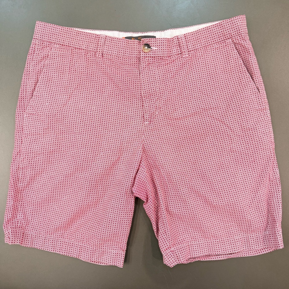 Ben Sherman Red & White Geometric Men's Shorts - Size W34